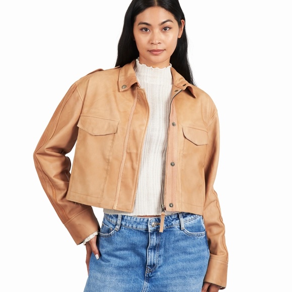 Toni Patina Leather Jacket Au Lait (NWT) - Picture 1 of 2